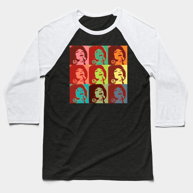 1971 Angela Davis Baseball T-Shirt by skittlemypony